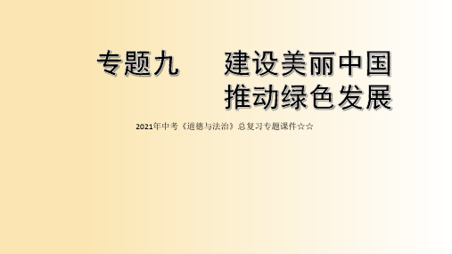 2021年中考《道德与法治》总复习专题课件☆☆专题九  建设美丽中国  推动绿色发展