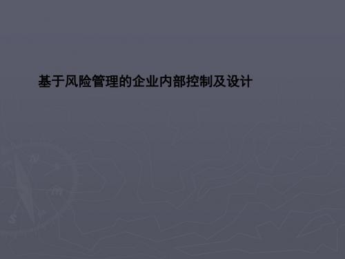 《企业内部控制和风险管理》讲义资料