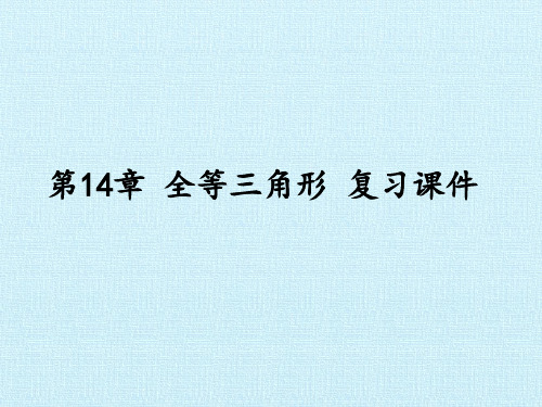八年级数学上册-第14章 全等三角形 复习课件-沪科版