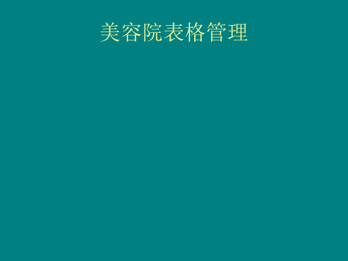 美容院表格管理 ppt课件