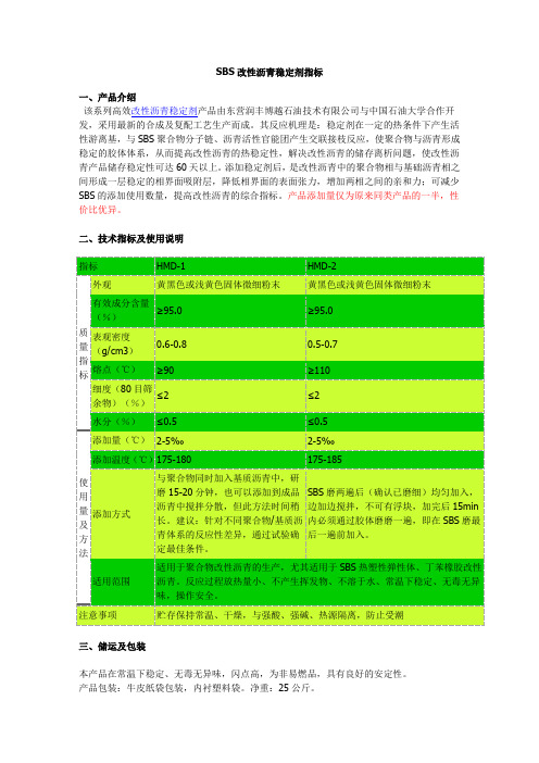 SBS改性沥青稳定剂指标
