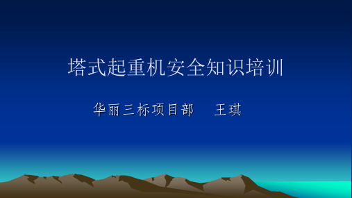 塔式起重机安全知识培训课件