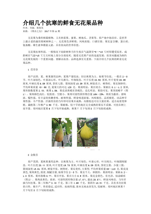 介绍几个抗寒的鲜食无花果品种