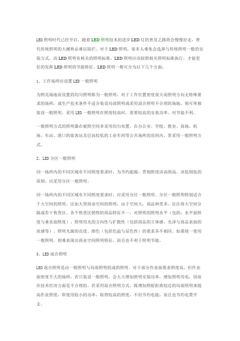 不同照明场合要怎么选择LED照明