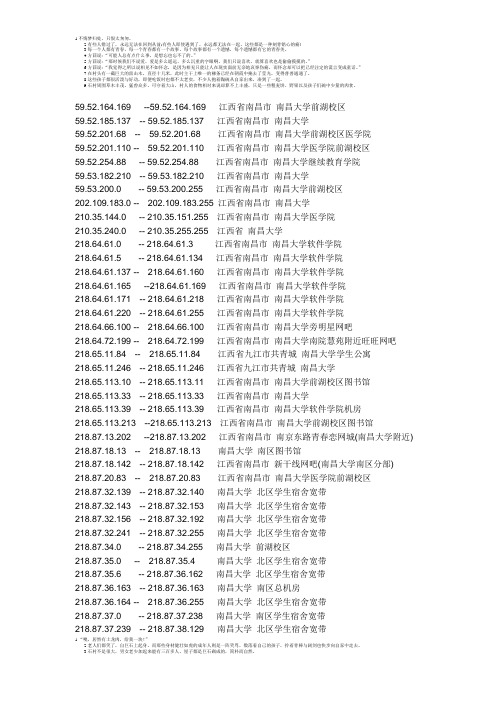 南昌大学IP详细