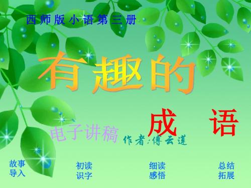 有趣的成语课堂电子讲稿西师版二年级上册识字精选教学PPT课件