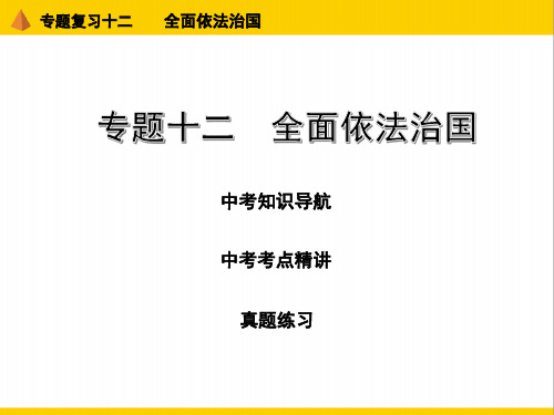 2020届江西省道德和法治中考二轮复习专题十二 全面依法治国 (26张PPT)