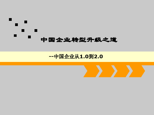 中国企业转型升级之道