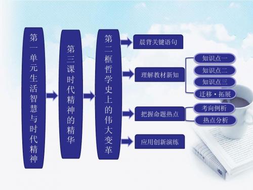 2013学年高中政治 教师用书 1.3.2哲学史上的伟大变革课件 新人教版必修4