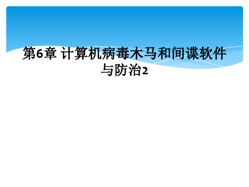 第6章 计算机病毒木马和间谍软件与防治2