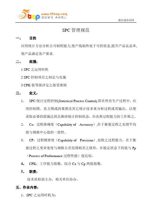 SPC管理规范
