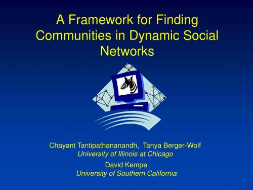 A Framework for Finding Communities in Dynamic Social Networks一种动态的社会网络社区发现框架