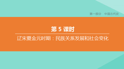 (呼和浩特专版)2020中考历史复习中国古代史第05课时辽宋夏金元时期：民族关系发展和社会变化课件