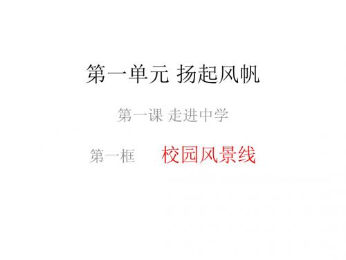 七年级政治走进中学2(2019年新版)