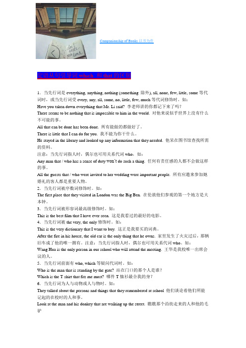 定语从句引导词which和that的区别