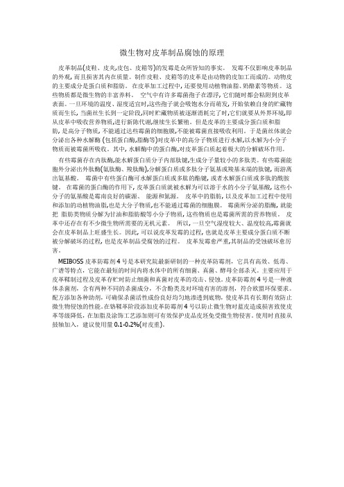 微生物对皮革制品腐蚀的原理