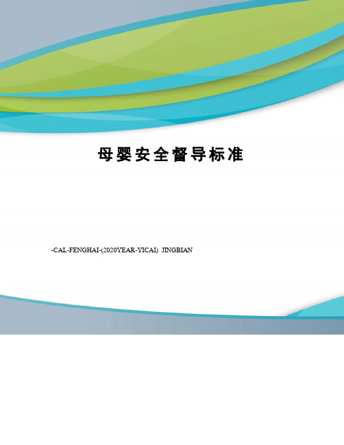 母婴安全督导标准