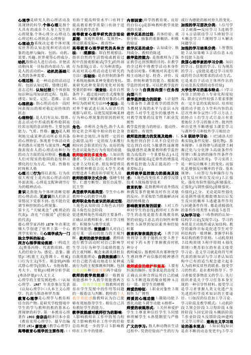 高校教师资格考试《心理学》复习资料