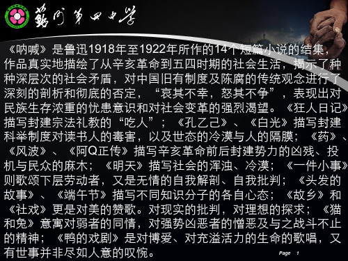 江苏高考语文名著阅读呐喊