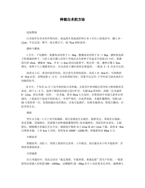 种植白术的方法
