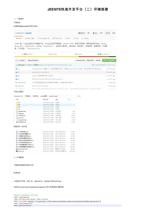 JEESITE快速开发平台（二）环境搭建