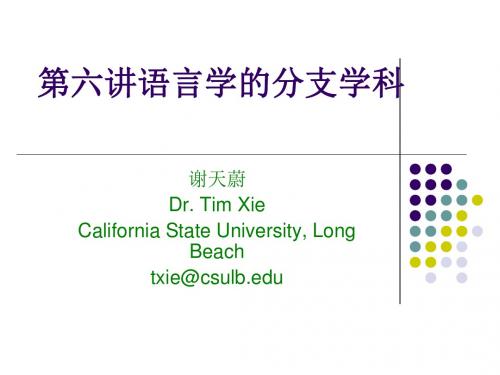 第六讲语言学的分支学科
