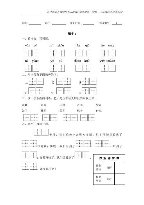 二语上恔本作业