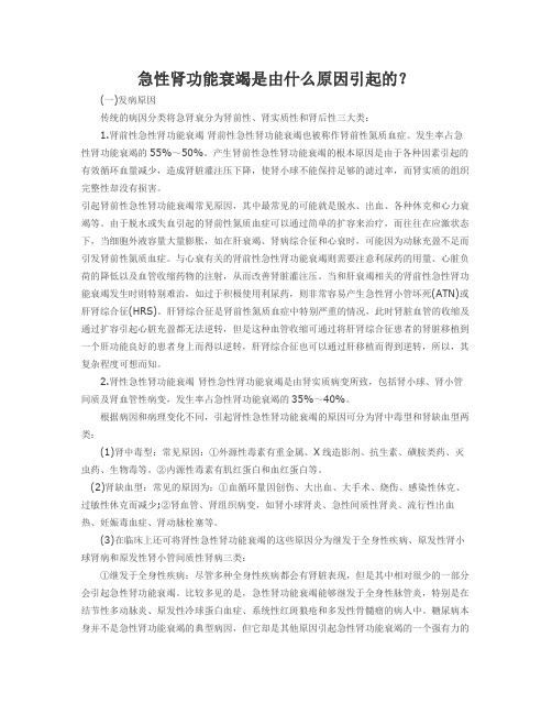 急性肾功能衰竭是由什么原因引起的