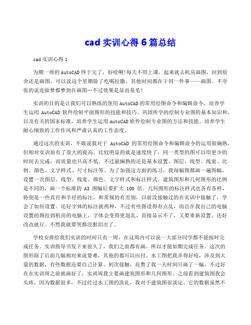 cad实训心得6篇总结