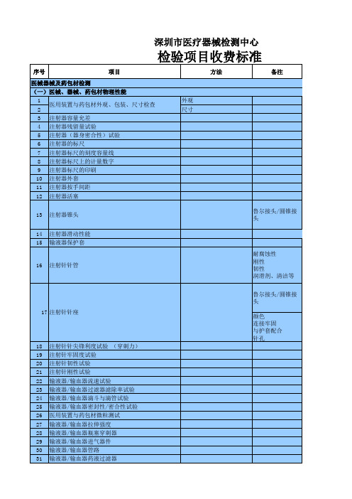 检测中心收费标准