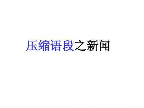 新闻语段压缩