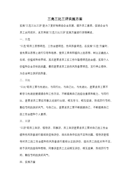 三亮三比三评实施方案