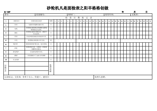 砂轮机日常点检表