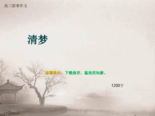 高三叙事作文《清梦》1200字