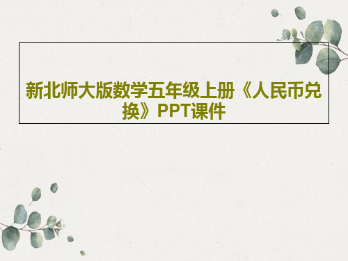 新北师大版数学五年级上册《人民币兑换》PPT课件共20页