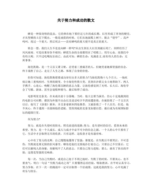 关于努力和成功的散文