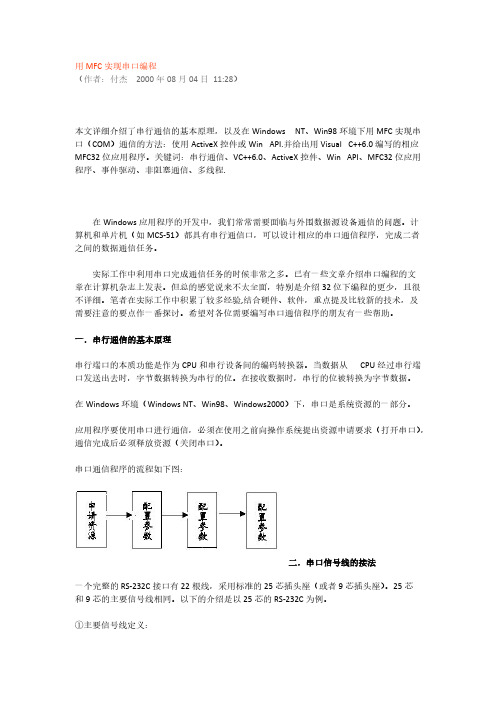 【免费下载】用MFC实现串口编程