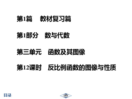 第1篇  第1部分  第3单元  第12课时 反比例函数的图像与性质  【启东中考总复习数学 --电子教师用书】