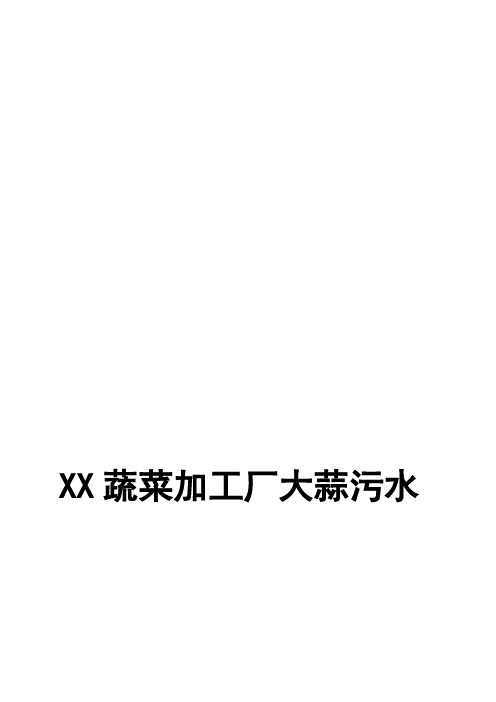 大蒜污水处理方案