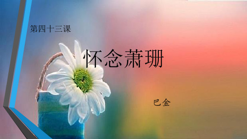 怀念萧珊课文分析