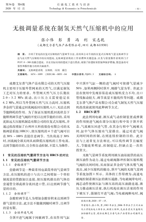 无极调量系统在制氢天然气压缩机中的应用