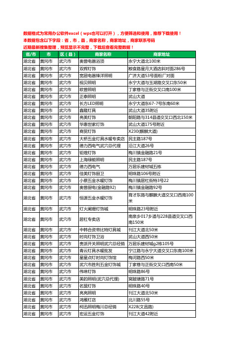 2020新版湖北省黄冈市武穴市灯饰工商企业公司商家名录名单联系电话号码地址大全84家