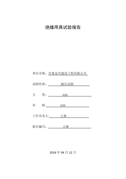 安全工器具检测报告【范本模板】