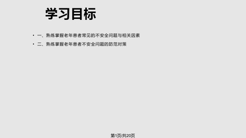 老年患者的安全管理与防范对策PPT课件