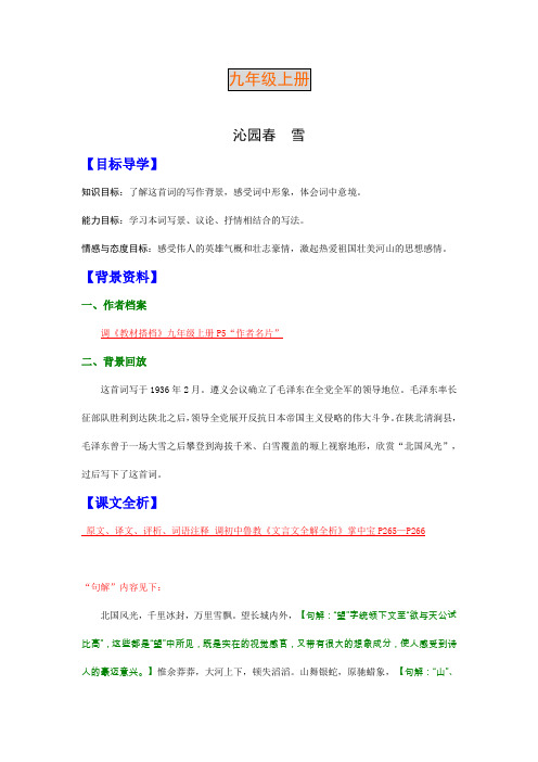人教语文九年级文言文详解
