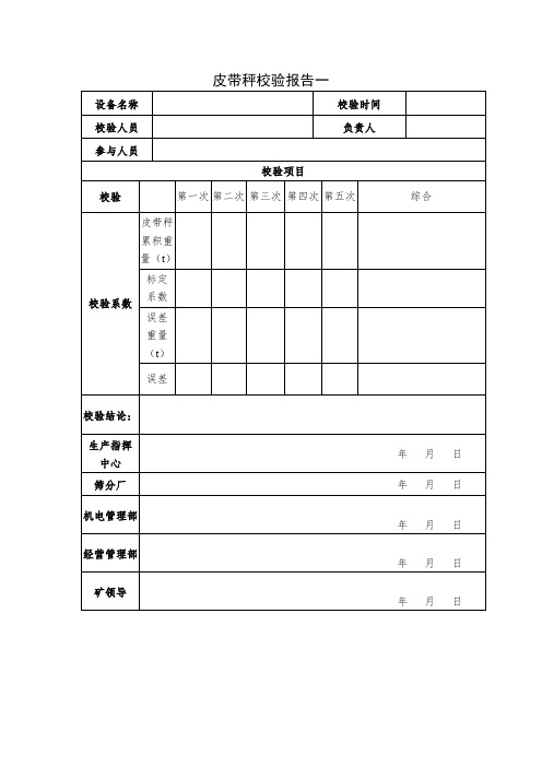 皮带秤校验报告