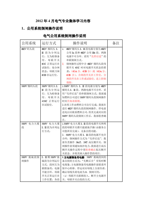 2012年电气内部培训材料
