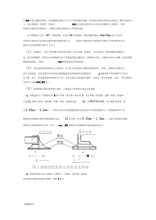 PCB贴片元件焊盘尺寸规范