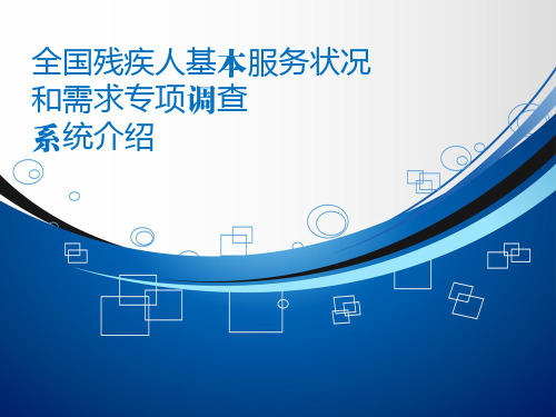 全国残疾人基本服务状况和需求专项调查系统介绍