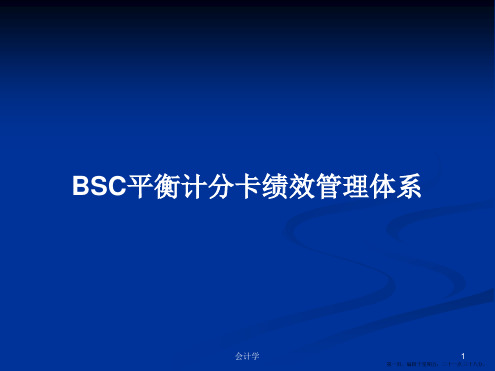 BSC平衡计分卡绩效管理体系学习教案